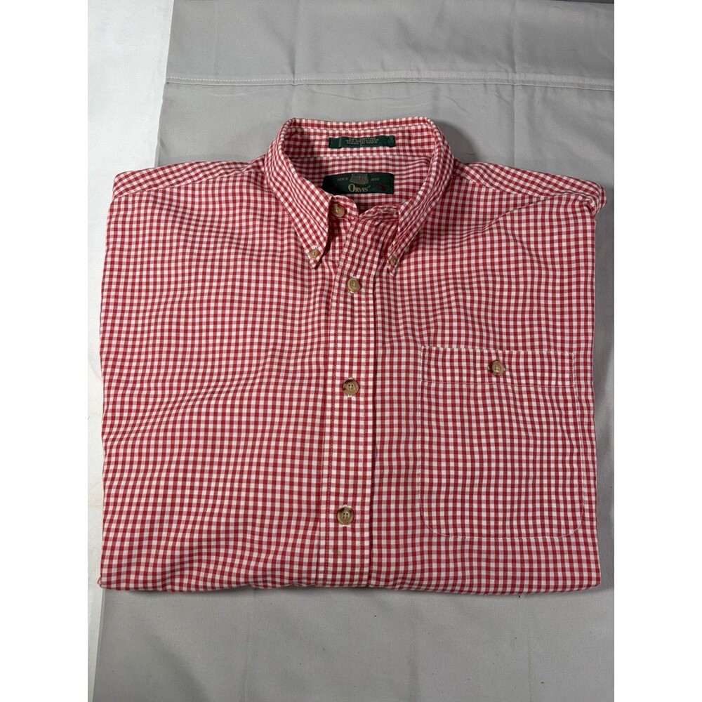 Orvis Men's L Plaid Button-down Long Sleeve Shirt EUC